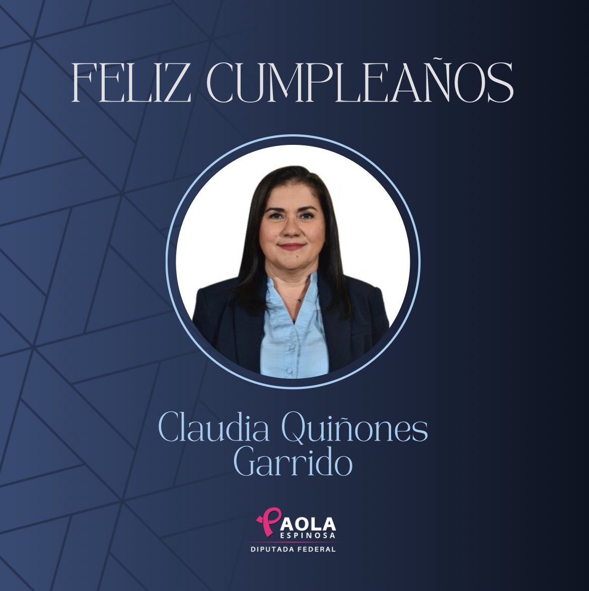Paola Espinosa (@paolaespinosaof) on Twitter photo ¡Muchas felicidades, <a href="/ClaudiaQG08/">Claudia Quiñones Garrido</a>!
Te deseo un cumpleaños lleno de alegría, cariño y buenos momentos.
Que este nuevo año de vida venga acompañado de salud, fuerza y muchos logros. ¡Un abrazo con mucho afecto! 🎉🎂 ¡Muchas felicidades, <a href="/ClaudiaQG08/">Claudia Quiñones Garrido</a>!
Te deseo un cumpleaños lleno de alegría, cariño y buenos momentos.
Que este nuevo año de vida venga acompañado de salud, fuerza y muchos logros. ¡Un abrazo con mucho afecto! 🎉🎂