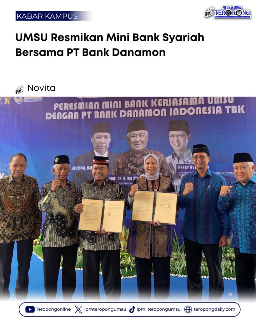 Universitas Muhammadiyah Sumatera Utara (UMSU) menjalin kolaborasi strategis dengan PT Bank Danamon Indonesia Tbk untuk meningkatkan literasi keuangan syariah melalui peresmian Mini Bank di kampus utama, Kamis (07/08/2025) —Baca selengkapmya di teropongdaily.com/umsu-resmikan-…