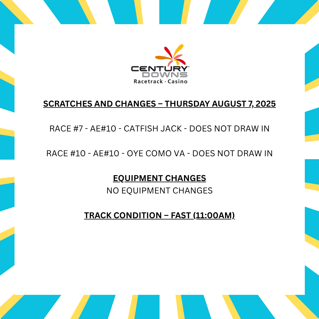Scratches &amp; changes for today's card, check out our free digital program and expert selections here: cnty.com/centurydowns/r…