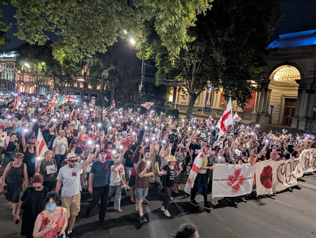 You probably wouldn't be surprised to know that Rustaveli Avenue is, once again, blocked. 😅

Day 253 of nationwide protests.