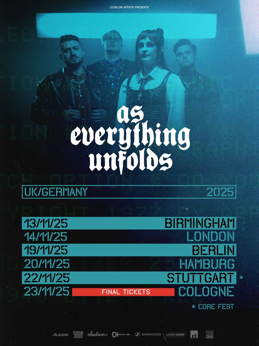 COLOGNE IS NOW ON A FINAL TICKET WARNING 🚨 What songs are you looking forward to hearing in November?