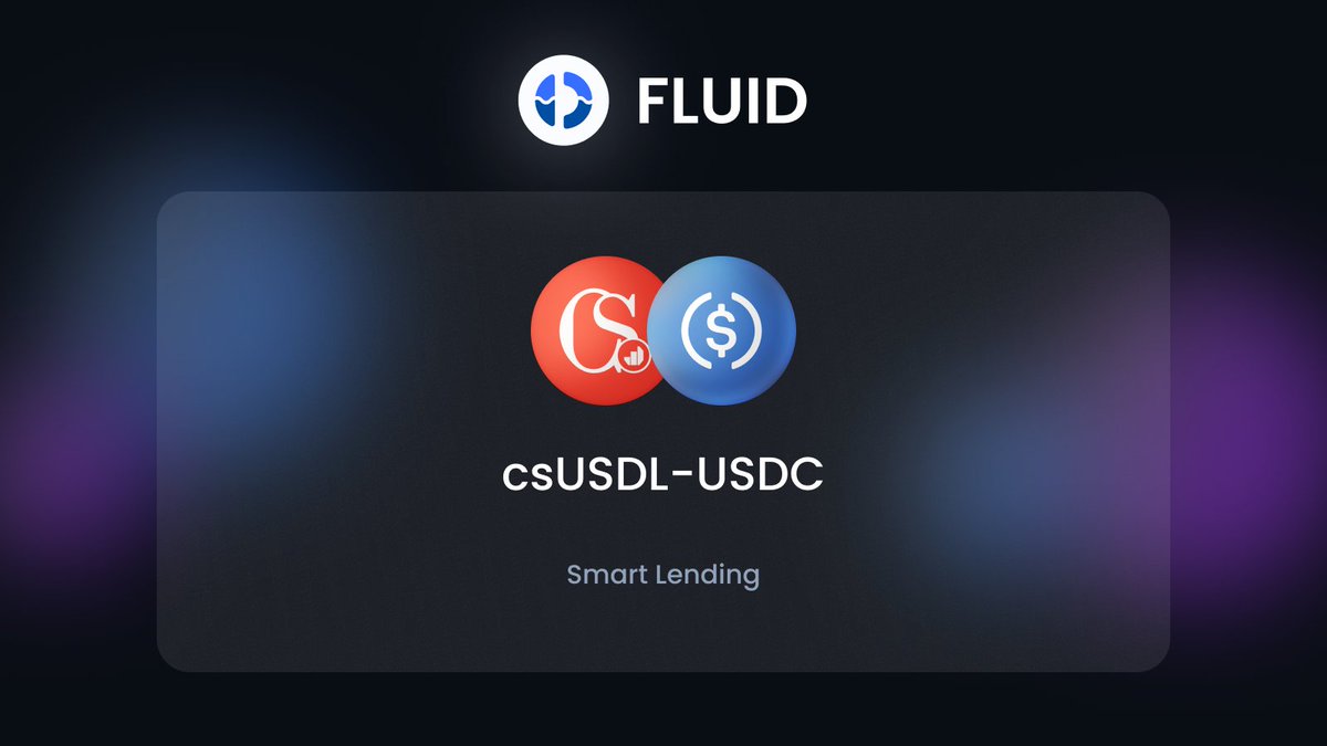 The csUSDL-USDC Smart Lending Pool is now live! 🌊

Provide liquidity and earn:

• Native csUSDL APR
• USDC lending APR
• Trading fees
• <a href="/0xCoinshift/">Coinshift</a> 12x points multiplier