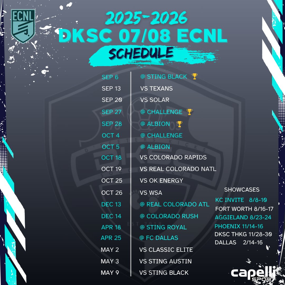 DKSC 08g ECNL (@dksc_08_ecnl) on Twitter photo 🚨 25-26 Season Loading... #DKSCSTRONG #DKSCPROUD
<a href="/ECNLgirls/">ECNL Girls</a> <a href="/DKSC_official/">D'Feeters Kicks Soccer Club</a> <a href="/JorgeHervert8/">Jorge Hervert</a> <a href="/ImCollegeSoccer/">College Soccer Truth ™</a> <a href="/TheSoccerWire/">SoccerWire</a> <a href="/TopDrawerSoccer/">TopDrawerSoccer</a> @ 🚨 25-26 Season Loading... #DKSCSTRONG #DKSCPROUD
<a href="/ECNLgirls/">ECNL Girls</a> <a href="/DKSC_official/">D'Feeters Kicks Soccer Club</a> <a href="/JorgeHervert8/">Jorge Hervert</a> <a href="/ImCollegeSoccer/">College Soccer Truth ™</a> <a href="/TheSoccerWire/">SoccerWire</a> <a href="/TopDrawerSoccer/">TopDrawerSoccer</a> @