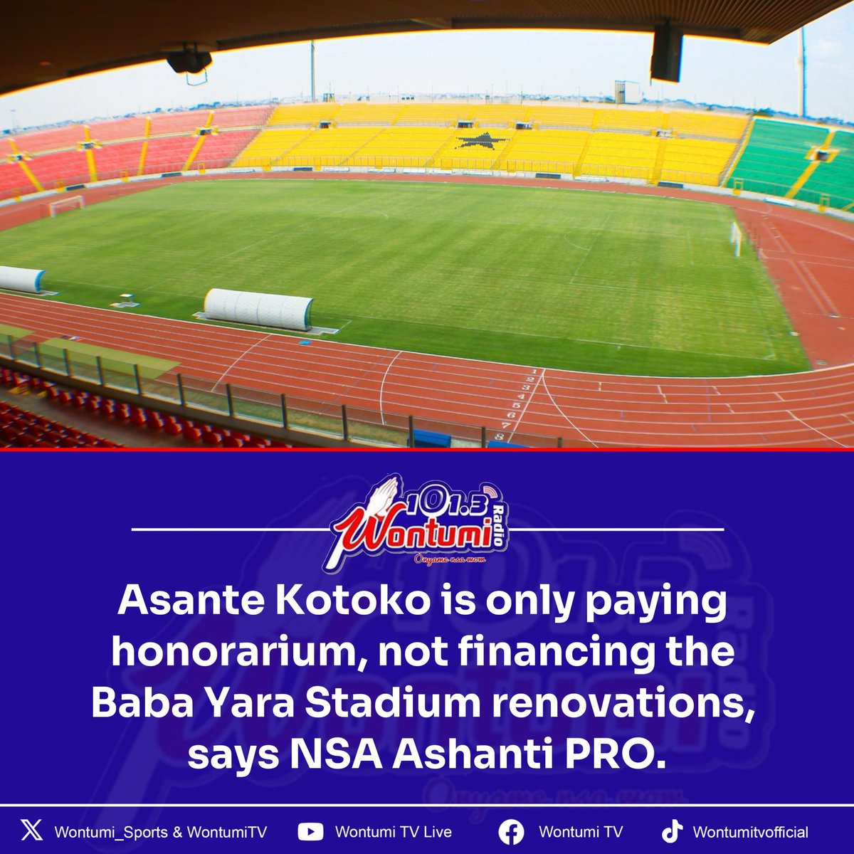 CAPO DE SUPREMO ⚽️🔥 (@capodesupremo) on Twitter photo Just In : <a href="/AsanteKotoko_SC/">Asante Kotoko SC - 2X CAF CL Winners🥇</a> are only paying honorarium to the workers not financing the renovations of Baba Yara stadium. Just In : <a href="/AsanteKotoko_SC/">Asante Kotoko SC - 2X CAF CL Winners🥇</a> are only paying honorarium to the workers not financing the renovations of Baba Yara stadium.