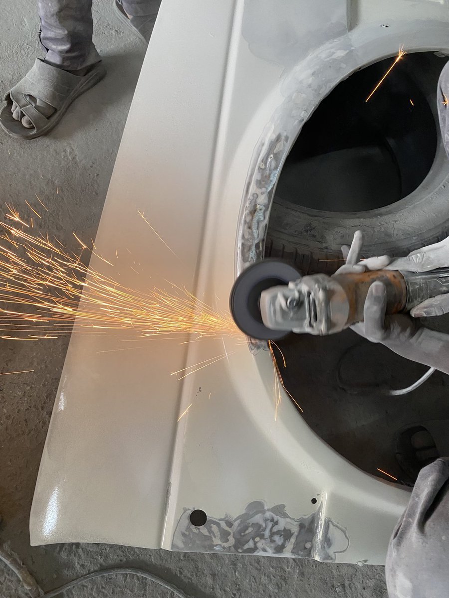 brokensuit44's tweet image. The not so pleasant work has began on the VW MK2 project. Had to clear the warehouse because filler dust.