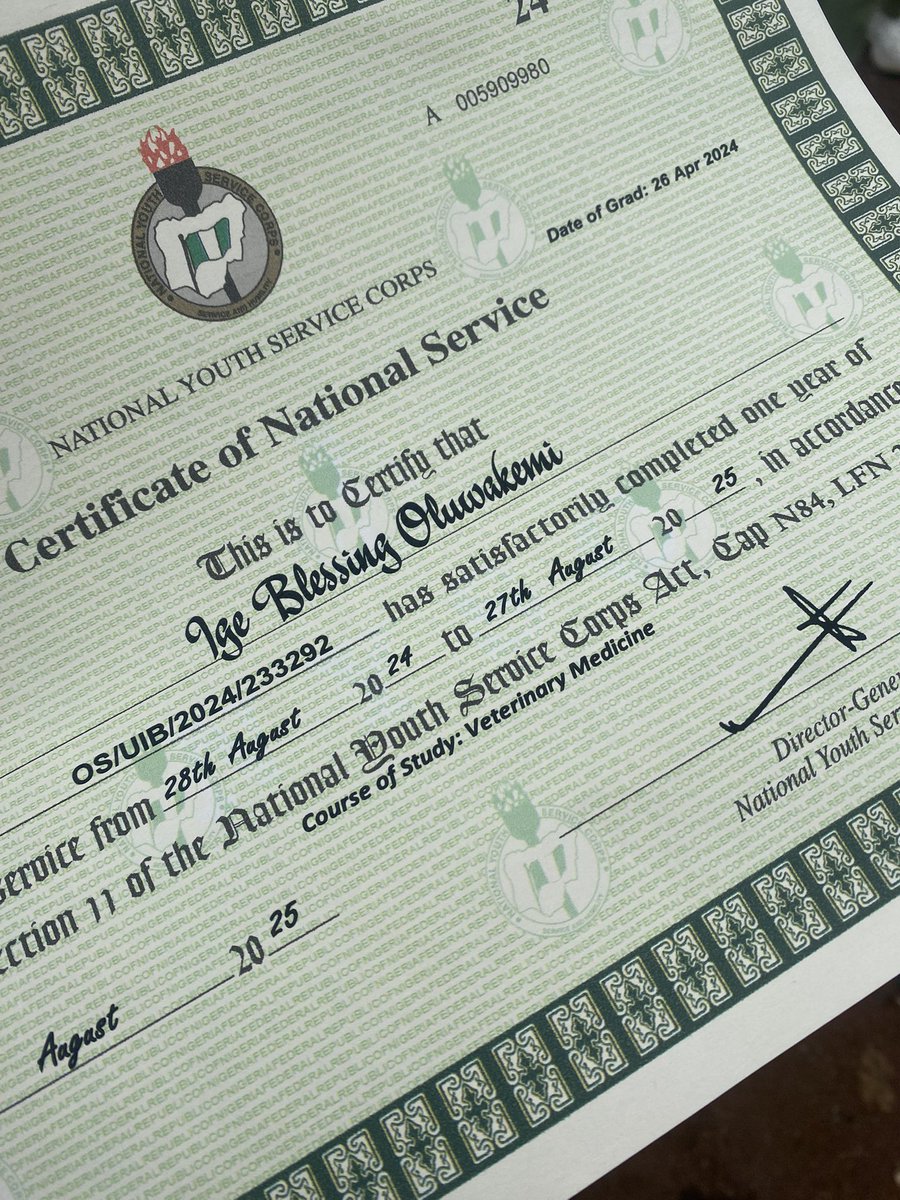 BLESSED BE GOD

Thank you, NYSC. Thank you, Osun State Govt. Thank you, Ilesa 🙏