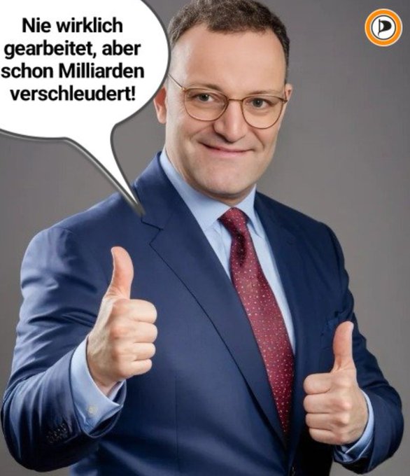 Ach Herr Spahn,

Sie müssen doch einsehen, dass ein Politiker, der Milliarden verschleudert hat, nichts im deutschen Bundestag oder an der Spitze einer Fraktion was zu suchen hat, also bitte treten Sie zurück!!!
#SpahnRücktritt 
#SpahnRücktritt31