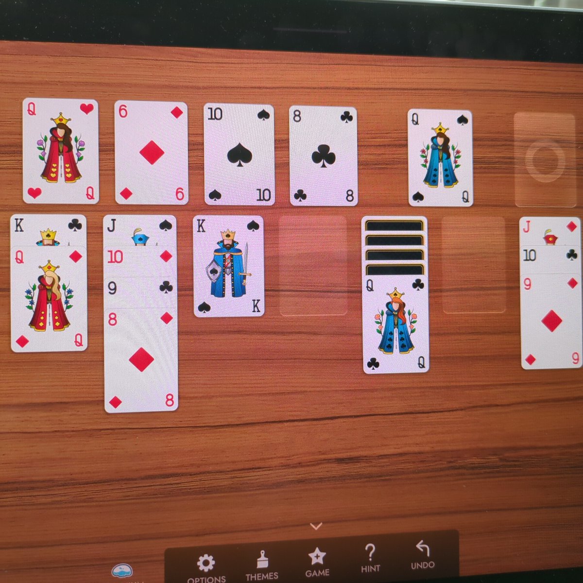 T_Hellehaven's tweet photo. @Tesla it's kind of annoying that the car won't remove totally impossible solitaire.

King of hearts, King of diamonds and Jack of clubs are hidden under the Queen of clubs. (As well as the 7 of diamonds).

In which universe can this ever be possible to solve? https://t.co/3iB5kO8TxU