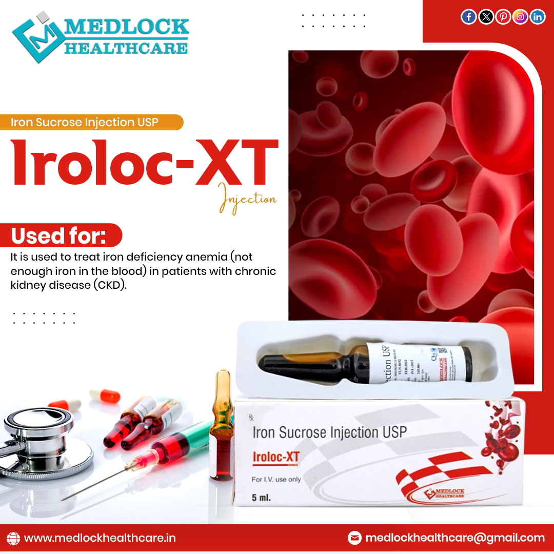 Medlockchd's tweet photo. Combat Iron Deficiency Anemia with Precision! 💉
Iroloc-XT (Iron Sucrose Injection USP) is the trusted choice for CKD patients battling anemia.
✅ I.V. Administered | 5ml Dosage
✅ Fast-Acting &amp; Clinically Proven https://t.co/Dwi5ATd7pl