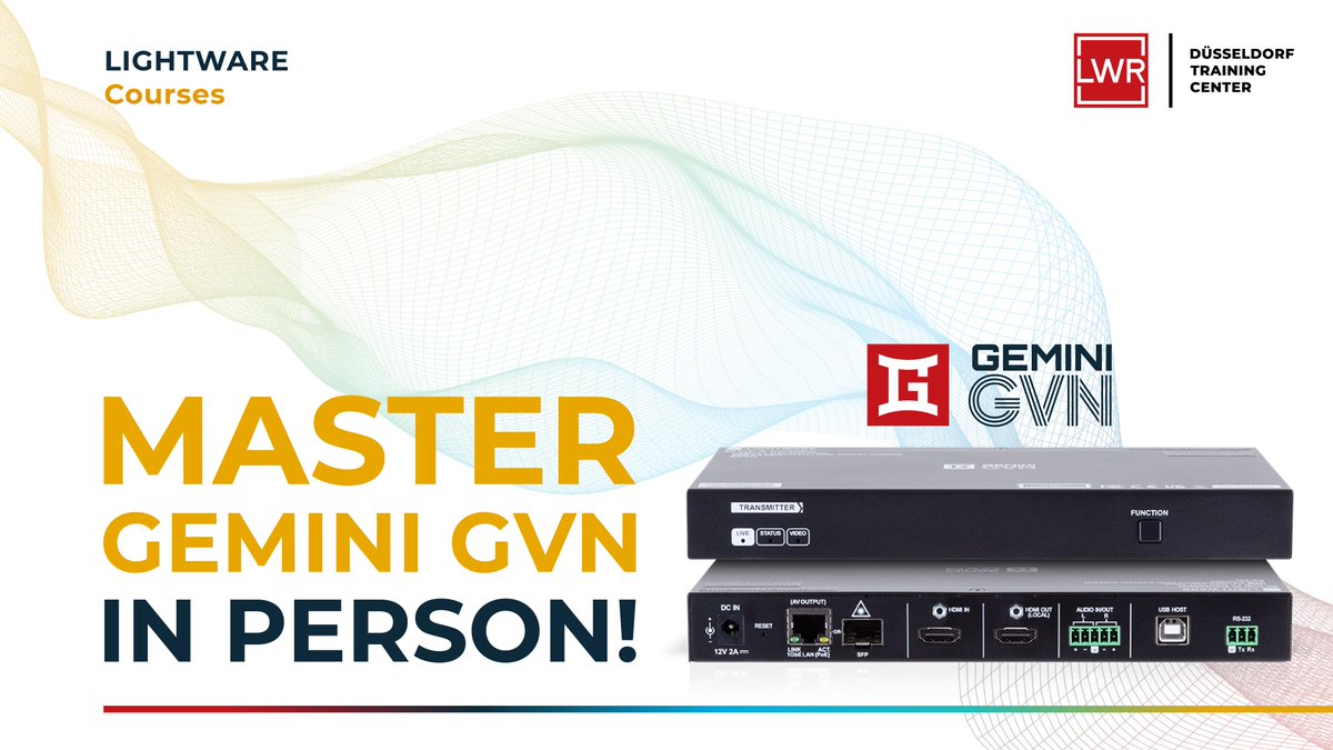 One week to go until our GVN Master course at Düsseldorf Training Center!

Get hands-on tuition on Lightware’s powerful 1Gb #AVoverIP solution, from the basics, right through to advanced system design.

📅 August 14th, 9:00 - 17:00
🇩🇪 Düsseldorf Training Center
🔗 Only a few