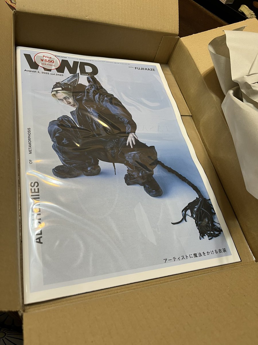 【夫のつぶやきシリーズ84】
おい、このでかい箱に何が入ってるんだ！！

#タワレコオンライン
#折らずにありがとう
#額装したい
#妻の推しは藤井風