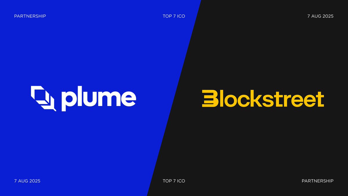 top7ico's tweet image. Plume Network [PLUME] partners with Blockstreet

Through this partnership, @plumenetwork RWA-powered stablecoin, pUSD, will be directly connected to @BlockStreetXYZ USD1-native launch infrastructure. Moreover, $BLOCK will be supported across Plume dApps.
