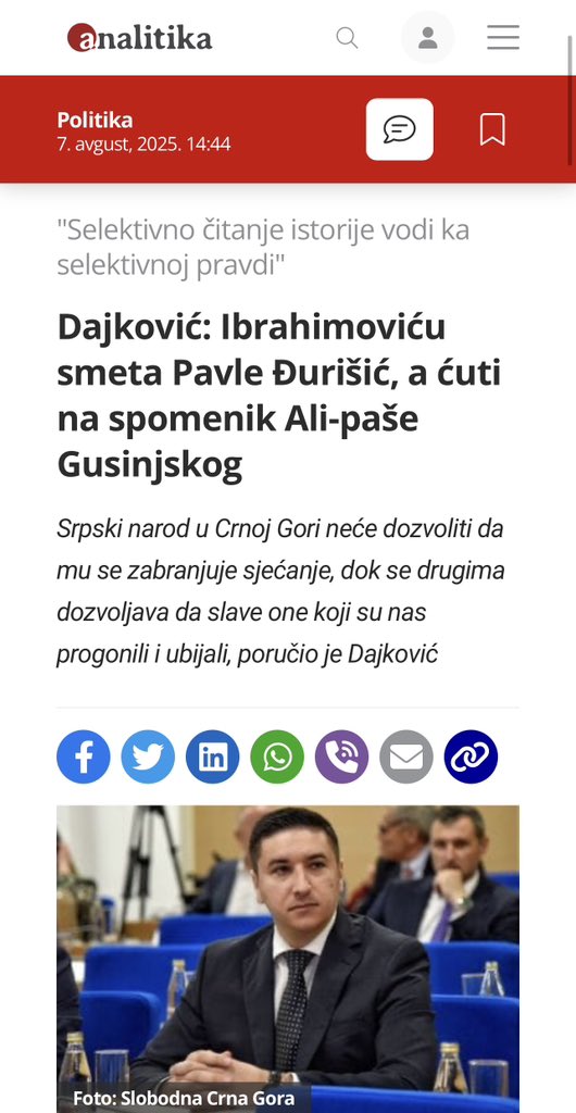 Zašto gradonačelnik Mujović ćuti dok lokalni funkcioneri veličaju Pavla Djurišića? 
Izgleda da se ne smije zamjeriti Dajkoviću, jer opet neće biti kvoruma za sjednicu Skupštine Glavnog grada.