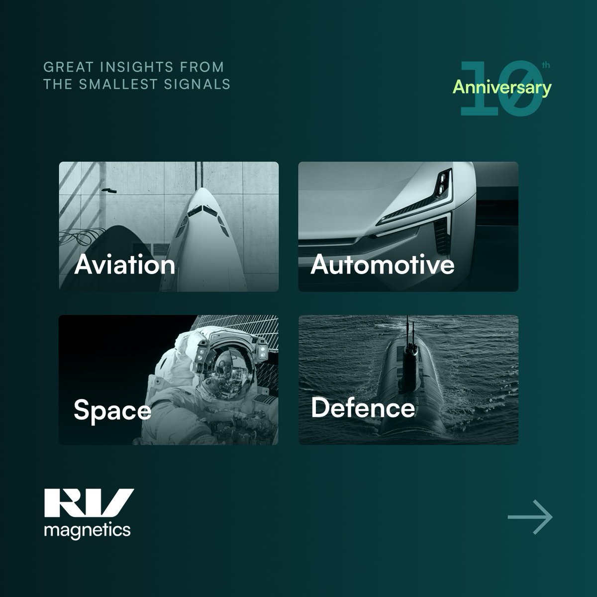 RVmagnetics's tweet image. 🧲 Where do @RVmagnetics #microsensors make an impact?
🏭 Manufacturing
🚗 Emobility
✈️ Aerospace
🧠 Healthcare
⚡ Energy
📱 Electronics
👕 Wearables
🤖 Robotics
🔬 R&D
🧩 Composites
→ Ultra-small, wireless, customizable.
→ Built for every material, every mission.
#SmartSensing