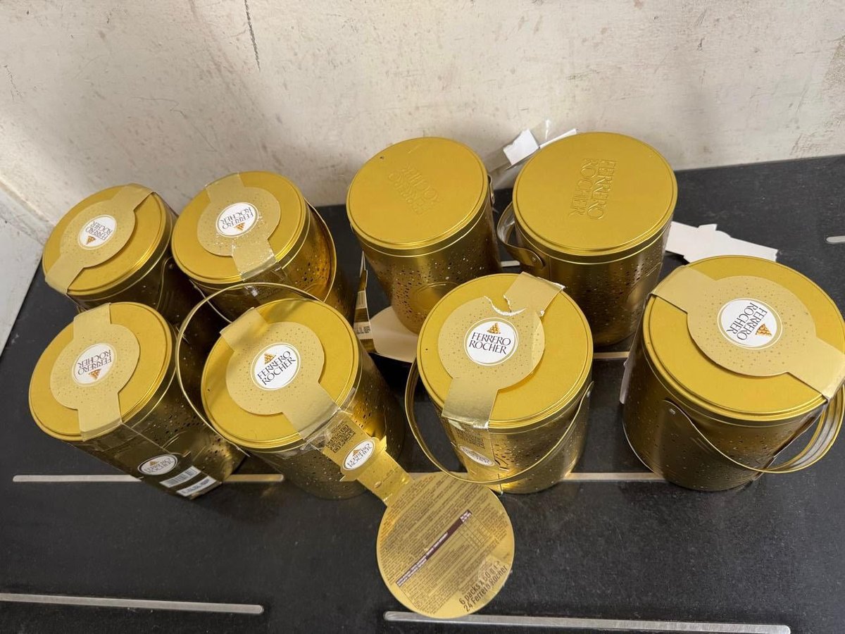 AirportGenCus's tweet photo. Customs, IGI Airport Date: 06.08.2025  
Operation: AIU, IGI Airport, New Delhi 
Seizure: 5469.5 grams Cocaine (net weight)

The customs officers of IGI Airport, New Delhi have booked a case of smuggling of white colour NDPS substance suspected cocaine concealed in eight (08) golden coloured boxes of Ferrero Rocher chocolate carried in one green colour hand carry bag on the basis of suspicion against one indian Passenger  arrived at T-3, New Delhi from Doha by flight No 6E- 1346 dated 06-08-2025. 

The pax was diverted at Green Channel for the X-RAY of his personal and baggage search by the Custom officers on Duty. Subsequently on examination of green colour hand carry bag carried by pax eight (08) golden coloured boxes of Ferrero Rocher chocolate containing white colour Narcotics substance suspected to be  cocaine totally weighing 5469.5 grams (net weight) was found. When this material was subjected to diagnostic test, prima facie it appeared to be cocaine. The value of said substance is 82.04 CR. approx. 

In view of the above, it was clear that the pax had violated provisions of section 8 of the NDPS Act 1985 and had committed offence punishable under section 20, section 23 and section 29 of NDPS Act 1985. Accordingly, the pax have been placed under arrest under section 43(B) of NDPS Act, 1985 at about 1930 hrs on 6.8.2025, white colour substance subjected to be cocaine has been seized along with concealing material and packaging under section 43(A) of NDPS Act 1985. Further investigation in the matter is under process.