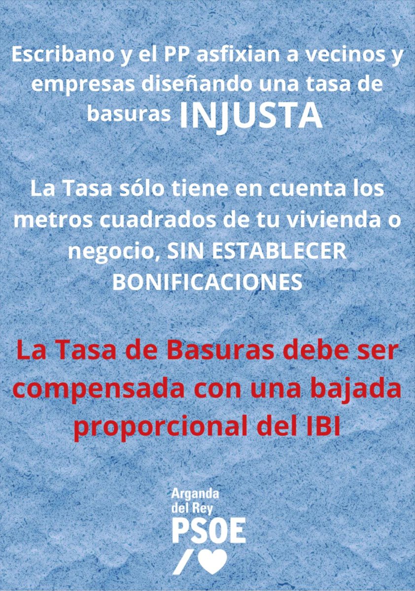 ❗Escribano y el PP asfixian a vecinos y empresas diseñando una tasa de basuras INJUSTA.

¡LAS MENTIRAS DE ESCRIBANO LAS PAGAMOS TODOS!