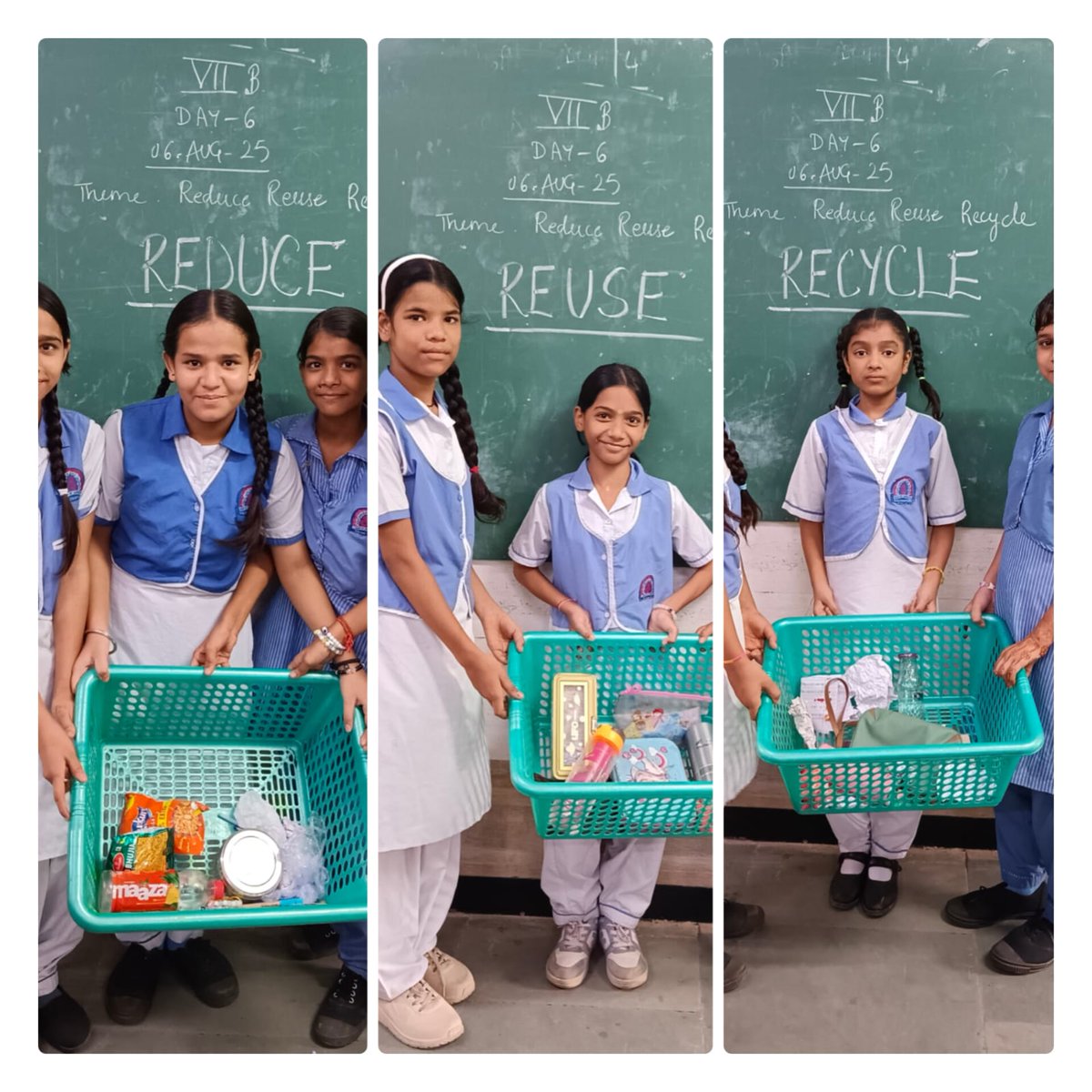 GGSSSKP's tweet photo. 📅 August 6 – 3Rs Day: Reduce, Reuse, Recycle

♻️ दिल्ली को कूड़े से आज़ादी – स्वच्छता अभियान encouraged students to reduce, reuse &amp; recycle waste into usable items.
Every small step counts for the planet!

#3Rs #ZeroWaste #EcoSchools #SwachhDelhi

@Dir_Education https://t.co/NYlfXt98BJ