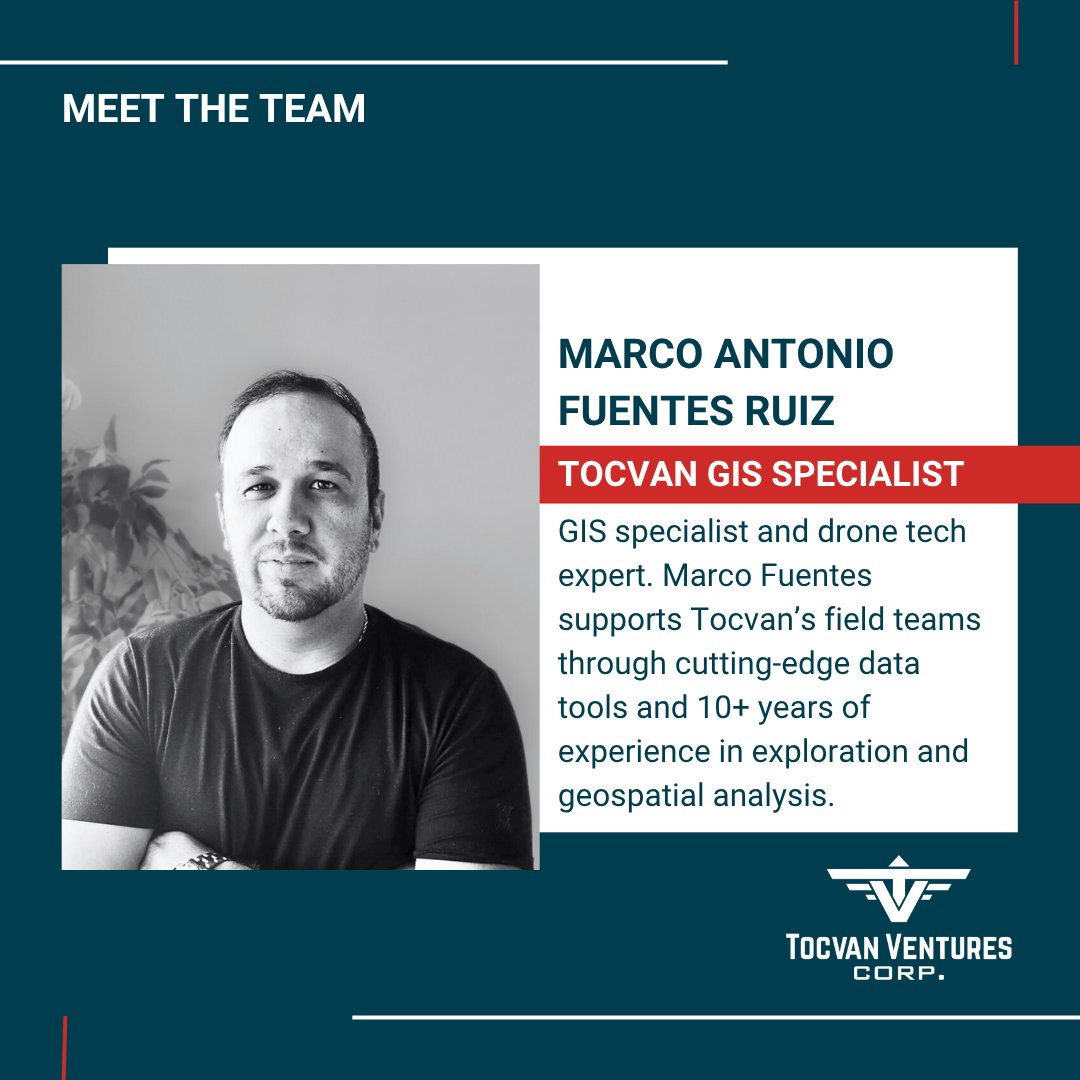 TOCVANVentures's tweet image. From drone mapping to database management, Marco Fuentes turns complex data into actionable insights—enhancing Tocvan’s fieldwork with precision and speed.

#LeadershipinMining
#GeoTech #TocvanVentures #DataDrivenDiscovery