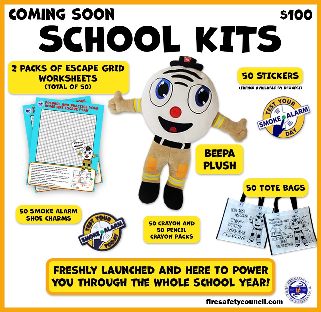 Beepa’s ready for school! Are you? 📚
Kits full of fun &amp; fire safety — coming soon!