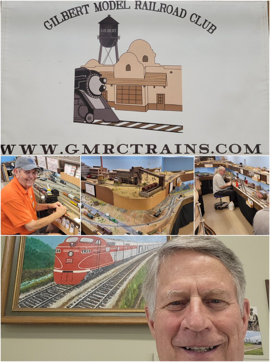 EVPLewis's tweet photo. I appreciated the @EVPartnership invitation to the Gilbert Model Railroad Club located in the #HeritageDistrict #downtownGilbert of @GilbertYourTown inside the @HDSGilbert; over 1,500 square feet of railroad history captures “the golden age of railroading” for the public to view. https://t.co/QenQtrutyd