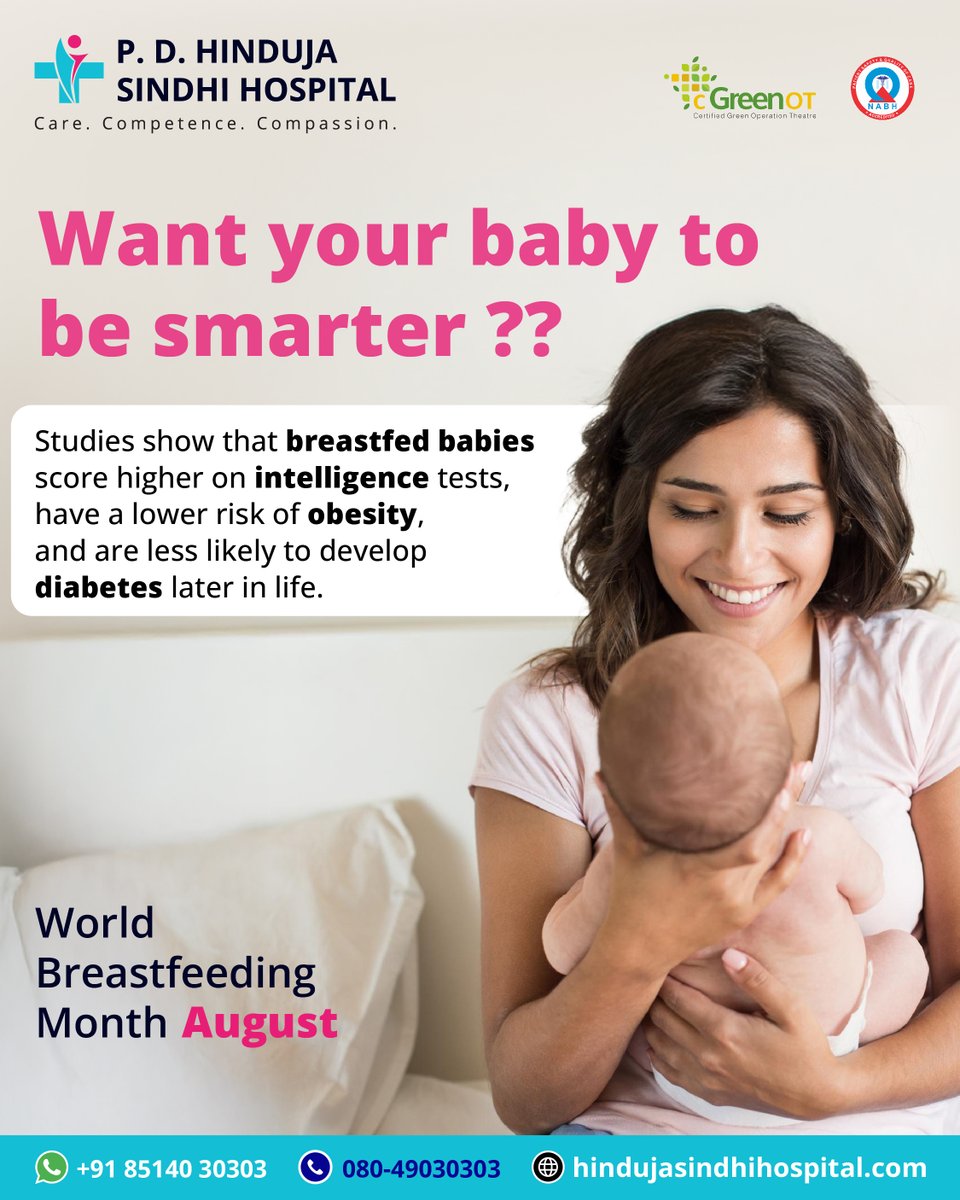 PDHindujaSindhi's tweet image. 🍼 National Breastfeeding Month is the perfect time to remind mothers about the incredible health benefits of exclusive breastfeeding. Breastfeeding helps babies grow strong and boosts their immune system, reducing the risk of infections and chronic illnesses. 
#MothersHealth
