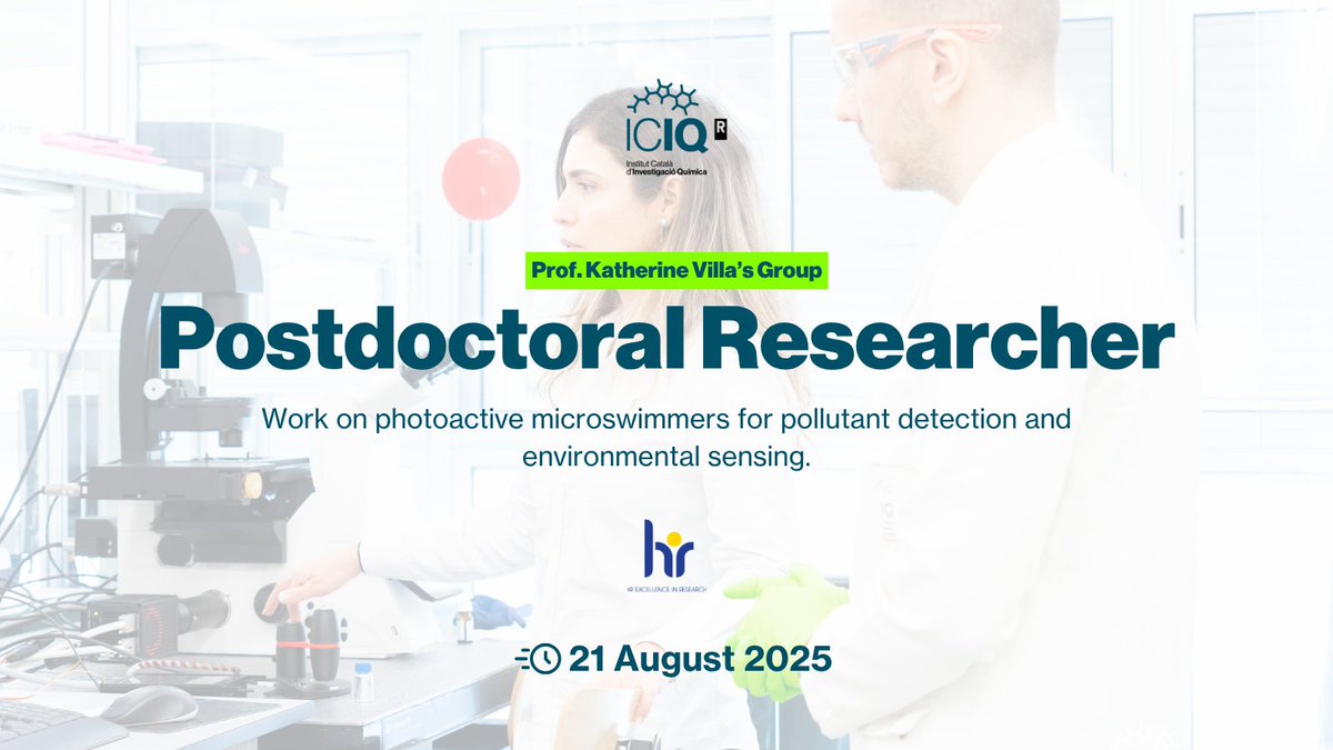 ICIQ (@iciqchem) on Twitter photo #ICIQJobs
✨ We're hiring a Postdoc in Prof. <a href="/katheVillag/">Katherine Villa</a>’s group!
🔬 Work on photoactive microswimmers for pollutant detection and environmental sensing
❗Apply now careers.iciq.org/jobs/6218387-p… #ICIQJobs
✨ We're hiring a Postdoc in Prof. <a href="/katheVillag/">Katherine Villa</a>’s group!
🔬 Work on photoactive microswimmers for pollutant detection and environmental sensing
❗Apply now careers.iciq.org/jobs/6218387-p…