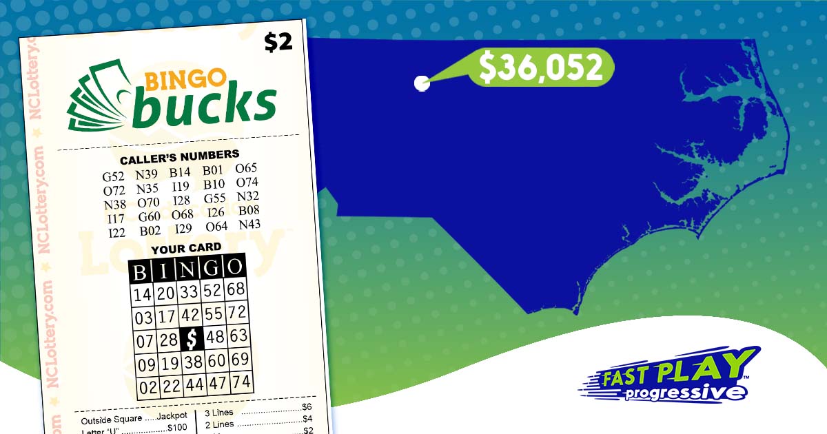 nclottery's tweet image. A #NCLottery player purchased a $2 Bingo Bucks #FastPlay ticket yesterday and won $36,052 - 20% of the progressive jackpot! The winning ticket was sold at Quick Stop Gas Stop on High Point Rd in #Greensboro. Congratulations to the lucky winner!