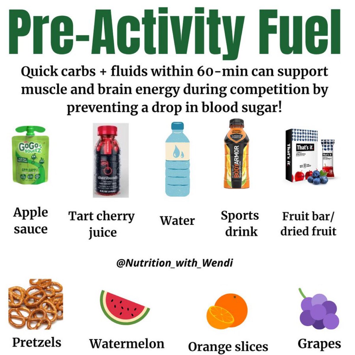 Too often athletes report "nervous stomach pains" preventing them from fueling sufficiently before morning game or early training. The best way to address this is to consume a larger snack of carbs + protein 2 hours before bed. 🍇 and liquid CHO are also tolerated for quick fuel
