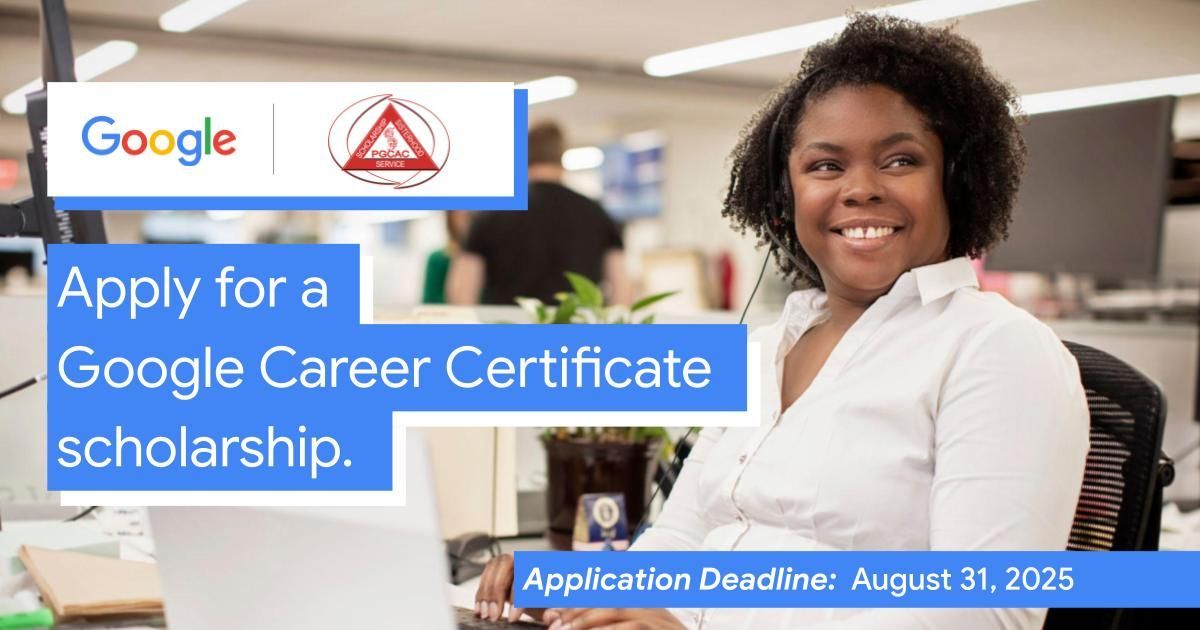 Did you know? 82% of Google  Career Certificate graduates report a positive career impact in six months! Apply online by  Aug 31. Visit pgcacdst.org to apply today! #GrowWithGoogle #PGCACDST