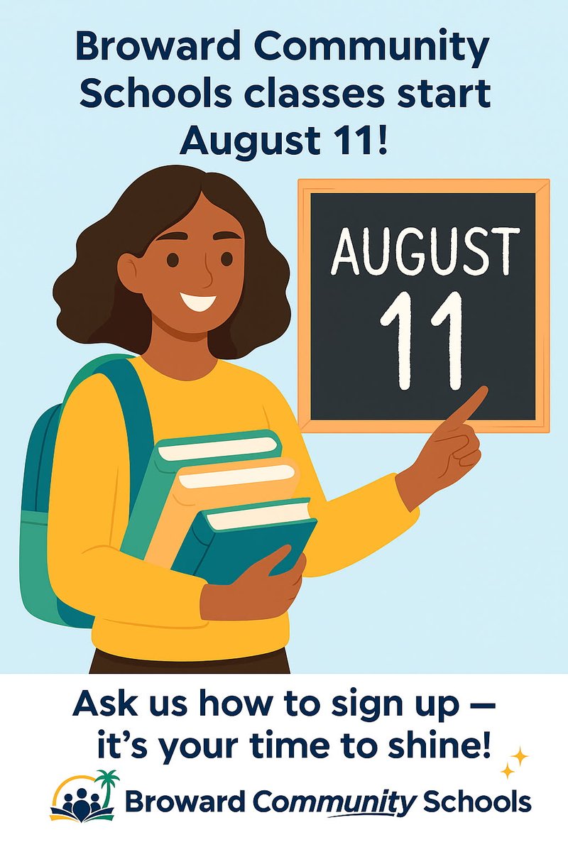 Broward Comm Schools (@browardcs) on Twitter photo We're ready for the 2025 - 2026 school year! Classes begins on Monday! Come join us! Ask us how in the comments below or message us!
#Gettherefl <a href="/HenmackIII/">Henry Mack III</a> <a href="/ACEofFlorida/">ACE of Florida</a> We're ready for the 2025 - 2026 school year! Classes begins on Monday! Come join us! Ask us how in the comments below or message us!
#Gettherefl <a href="/HenmackIII/">Henry Mack III</a> <a href="/ACEofFlorida/">ACE of Florida</a>