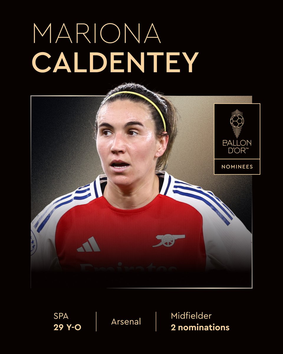 Ballon d'Or (@ballondor) on Twitter photo Nominated for the 2025 Women’s Ballon d’Or ⤵️
<a href="/mariona8co/">Mariona Caldentey</a>
<a href="/ArsenalWFC/">Arsenal Women</a>
<a href="/SEFutbolFem/">Selección Española Femenina de Fútbol</a>
#ballondor Nominated for the 2025 Women’s Ballon d’Or ⤵️
<a href="/mariona8co/">Mariona Caldentey</a>
<a href="/ArsenalWFC/">Arsenal Women</a>
<a href="/SEFutbolFem/">Selección Española Femenina de Fútbol</a>
#ballondor