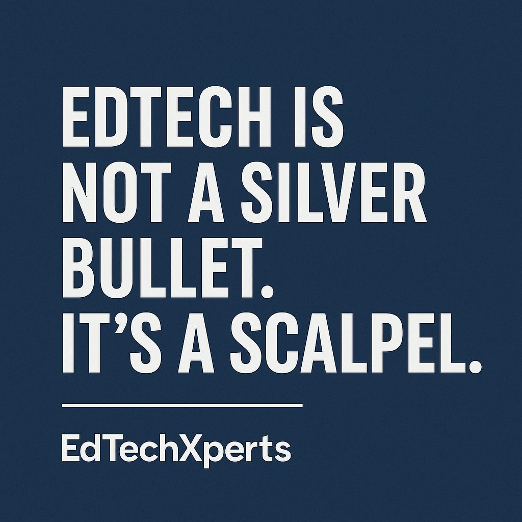 EdTechXperts's tweet image. EdTech won’t save education.

People will.

Tech should support the strategy, not be the strategy.

#EdTechXperts #HigherEd #EdTech