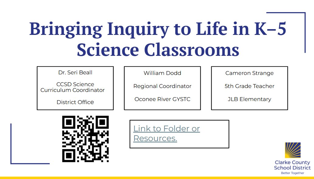 Inspired by the amazing K–5 science teachers in Clarke County Schools! 🔬🚀 Hands-on, inquiry-driven learning is alive and well—students are thinking like scientists &amp; engineers every day. Excited to keep supporting this phenomenal team!