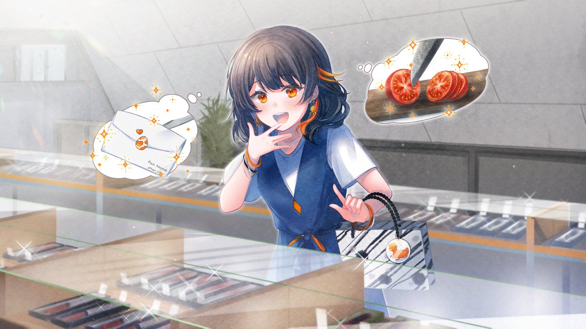 ⋆⋆⋆⸜💜 #しきまいの夏休み 第二弾🧡⸝⋆⋆⋆

「わぁっ、この包丁よく切れそう…！🧡
夏野菜いっぱい食べたいなぁ…！」

「こっちはペーパーナイフだっ♪まい組から来たお手紙を大事にとっておくのに使えるかも！」

📷壱十九様
参考：タケフナイフビレッジさま