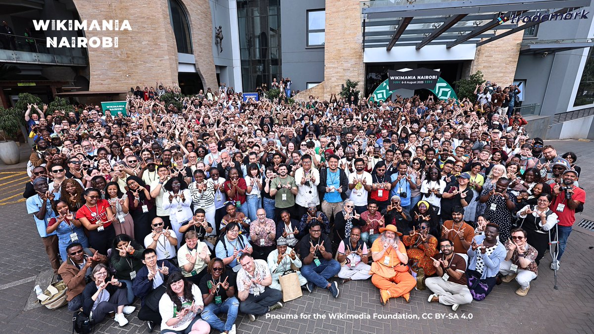 Wikimania's tweet image. Family picture in Nairobi! Any familiar faces? Tag a Wikimedian you can recognise in this photo and share this post to your user group socials. We&apos;re thankful to be able to celebrate 20 years of knowledge sharing and global impact together!

#Wikimania2025
#WimaniaNairobi