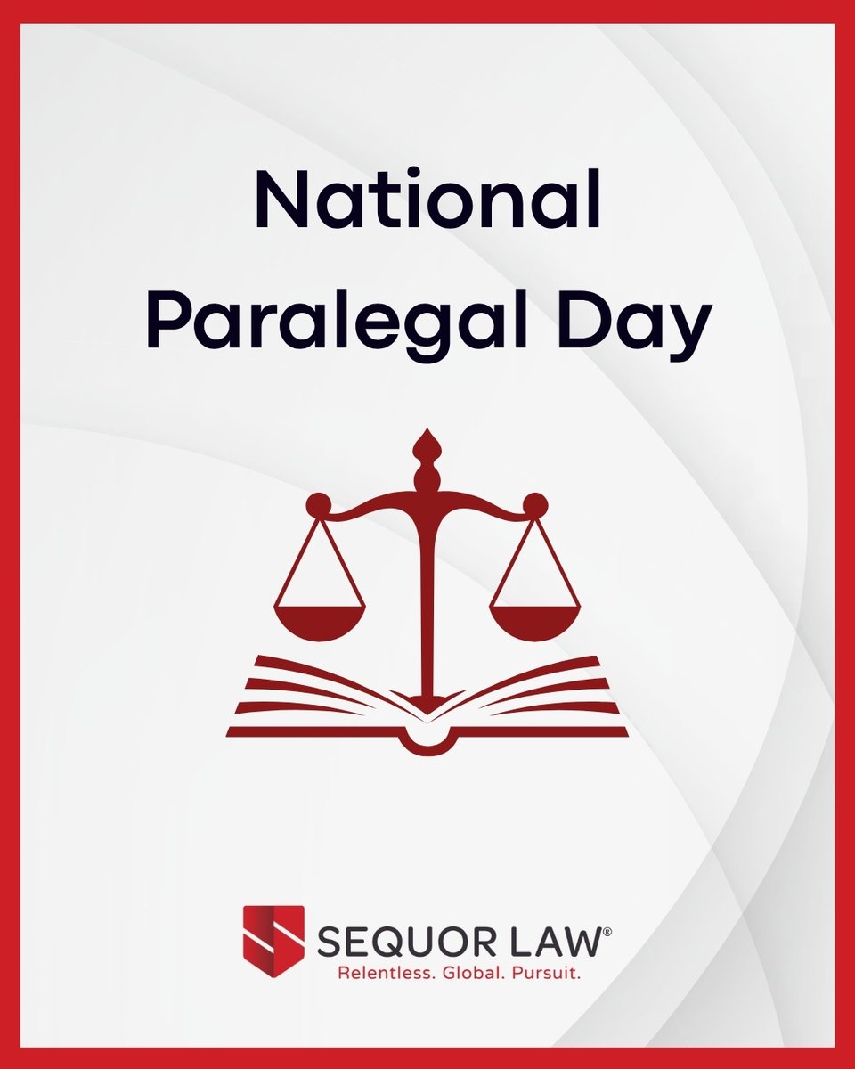 "Behind every good lawyer, there is a paralegal." 
Today, we celebrate the hardworking, dedicated, and essential members of our team — our paralegals! Thank you for everything you do. Happy National Paralegal Day to our incredible team!