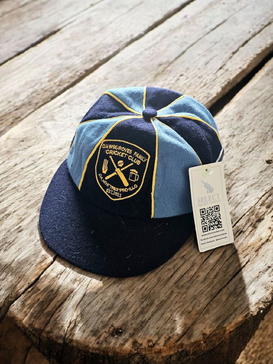 Custom Baggy Caps for Dawsgroves Family CC ✅️

We love this colour scheme, complete in their Navy &amp; Sky Blue alternating panel design, along with yellow piping. All complete with their matching embroidered club logo, finished off with our Select Cricket branding. 👏