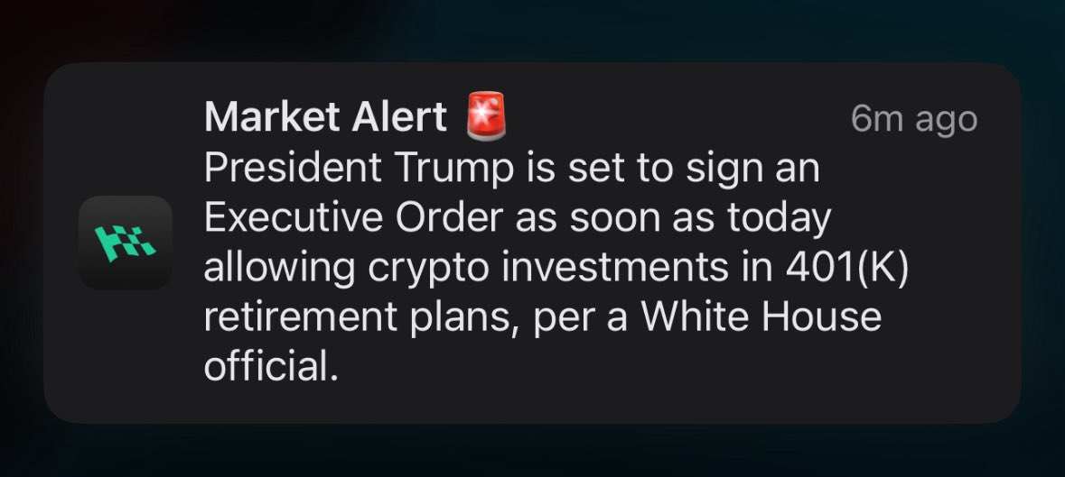 Big if true. 

Crypto in 401k would be a big step. 
At this point we can say crypto is here to stay.