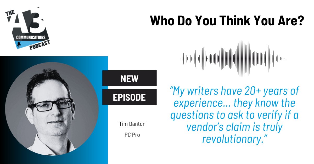 “My writers have 20+ years of experience... they know the questions to ask to verify if a vendor’s claim is truly revolutionary.” <a href="/pcpro/">PC Pro</a>’s <a href="/timdanton/">Tim Danton</a> shares insights for #DataStorage #StartUps on the #A3podcast. LISTEN NOW: bit.ly/A3Podcast