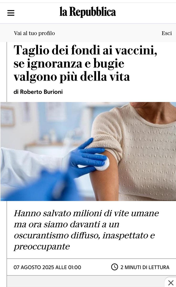 Roberto Burioni (@robertoburioni) on Twitter photo Goya ha detto che il sonno della ragione genera mostri. Quando però si arriva alle questioni che riguardano la salute, il sonno della ragione genera i morti. Oggi un mio commento su <a href="/repubblica/">Repubblica</a>
repubblica.it/cronaca/2025/0… Goya ha detto che il sonno della ragione genera mostri. Quando però si arriva alle questioni che riguardano la salute, il sonno della ragione genera i morti. Oggi un mio commento su <a href="/repubblica/">Repubblica</a>
repubblica.it/cronaca/2025/0…