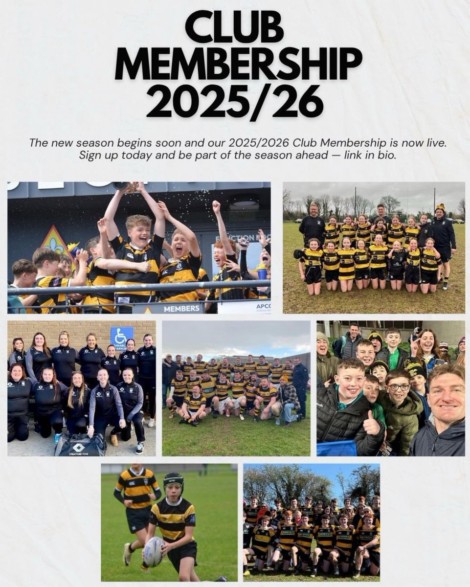 Newbridge RFC is pleased to announce that Club Membership for the 2025/2026 season is now live. 

To sign up for the 2025/2026 season, please click the attached link : newbridgerugby.clubforce.com/news/new-seaso… 

We look forward to welcoming everyone back for the season ahead 💛
