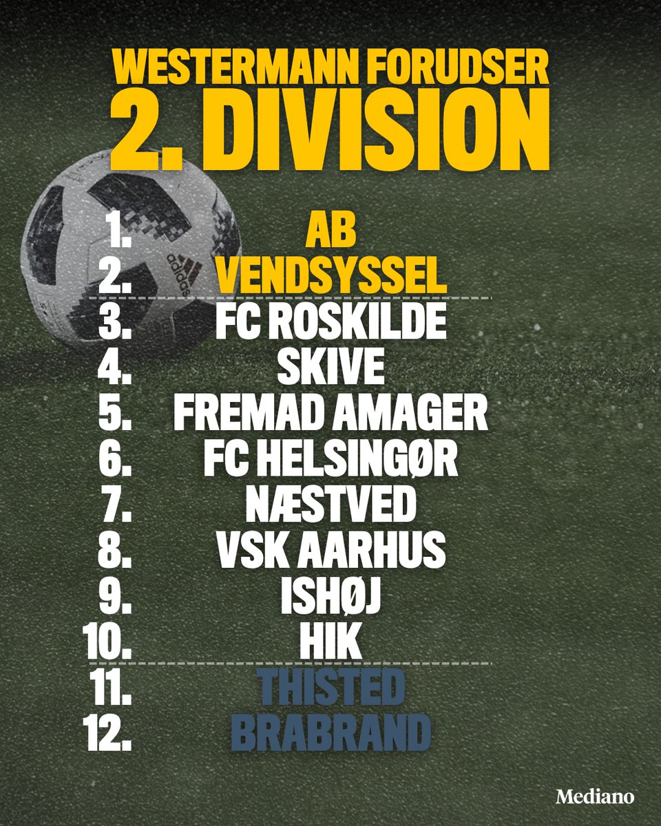 Vi har netop optaget den store sæsonguide til sæsonen i 2. division, og Mikkel Westermann er kommet med sit bud på, hvordan det ender. 

Hør med fredag morgen i kanalen Støt Mediano.
