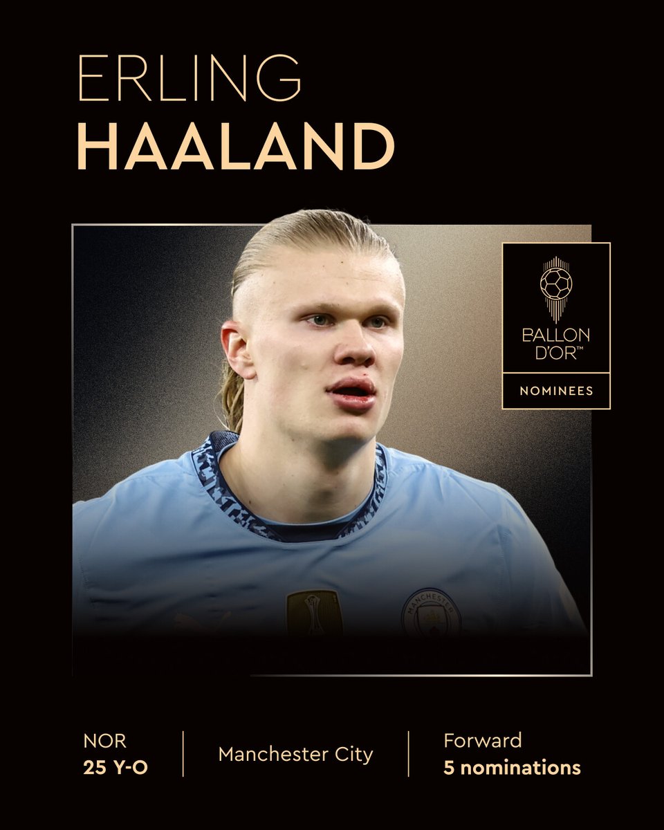 Ballon d'Or (@ballondor) on Twitter photo Nominated for the 2025 Ballon d’Or ⤵️
<a href="/ErlingHaaland/">Erling Haaland</a>
<a href="/ManCity/">Manchester City</a>
<a href="/nff_landslag/">Fotballandslaget</a>
#ballondor Nominated for the 2025 Ballon d’Or ⤵️
<a href="/ErlingHaaland/">Erling Haaland</a>
<a href="/ManCity/">Manchester City</a>
<a href="/nff_landslag/">Fotballandslaget</a>
#ballondor