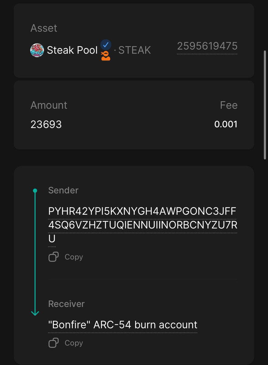 🔥 Days 40–43 of 75 — we burned:
• Day 40: 5,949 $STEAK
• Day 41: 6,130 $STEAK
• Day 42: 5,544 $STEAK
• Day 43: 6,070 $STEAK

That’s 23,693 $STEAK gone in 4 days — pushing the total to 289,366 burned so far.

Stake and earn here:
👉 reti.nodely.io/validators/13

#STEAK #75DayBurn