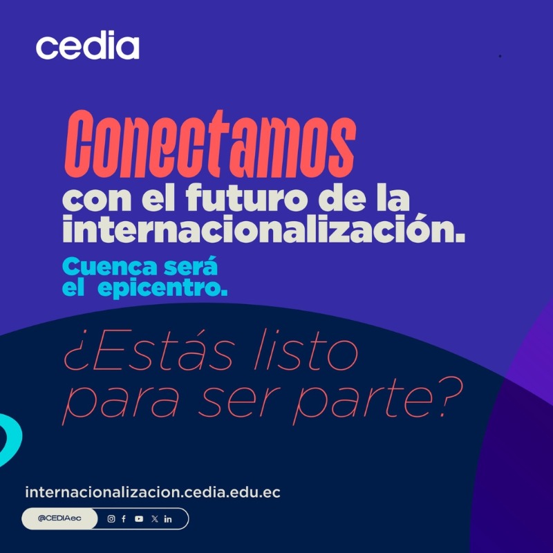 CEDIAec's tweet photo. Inscríbete en el Congreso Internacionalización de Ciencia Tecnología e Innovación de CEDIA, el evento con mayor impacto en Ecuador y la región.
 ⠀
Un espacio de acción donde gobiernos, universidades, ONGs, empresas y organismos multilaterales co-crean soluciones que transforman.