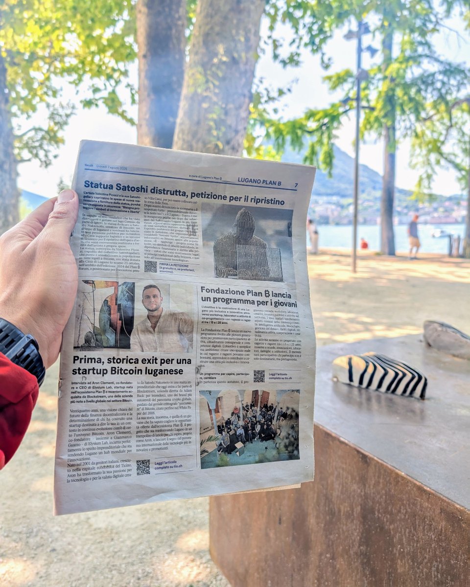 Lugano Plan βΏ (@luganoplanb) on Twitter photo Another landmark week for Bitcoin in <a href="/luganomycity/">Lugano</a>! π¨π
π A historic first: A Lugano-based Bitcoin startup completes its exit, proving the strength of our ecosystem. <a href="/ElysiumLab_io/">Elysium Lab</a> 
π± Investing in the future: The Plan βΏ Foundation launches a new program for Lugano's youth.
βοΈ Another landmark week for Bitcoin in <a href="/luganomycity/">Lugano</a>! π¨π
π A historic first: A Lugano-based Bitcoin startup completes its exit, proving the strength of our ecosystem. <a href="/ElysiumLab_io/">Elysium Lab</a> 
π± Investing in the future: The Plan βΏ Foundation launches a new program for Lugano's youth.
βοΈ