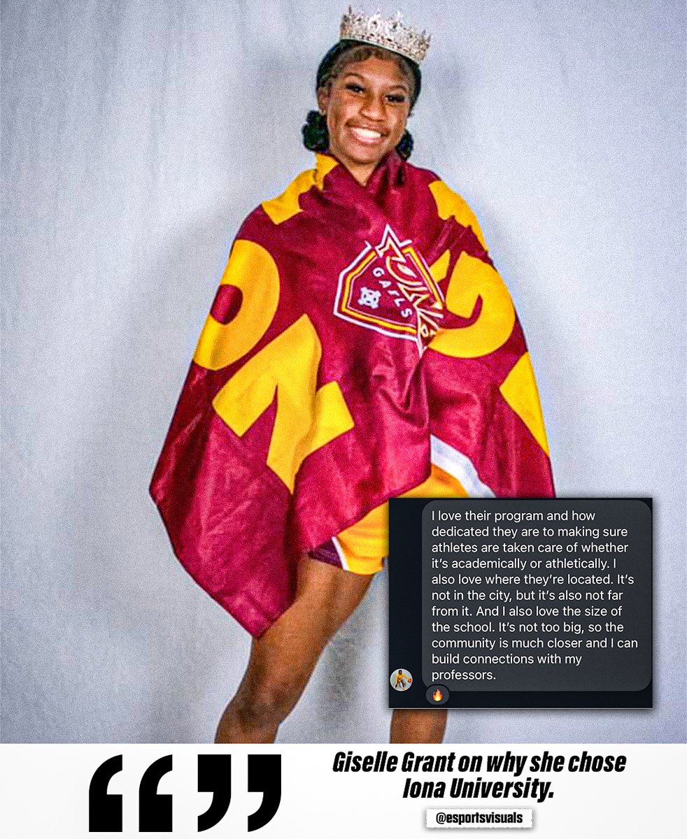 Why Giselle Grant (<a href="/ForeverGiselle_/">Giselle Grant</a>) chose Iona University (<a href="/IonaWBB/">Iona Women's Hoops</a>). 

#YouAreElite #EliteSportsVisuals <a href="/SJCHSBBALL/">SJC Girls BBall 🏀</a>