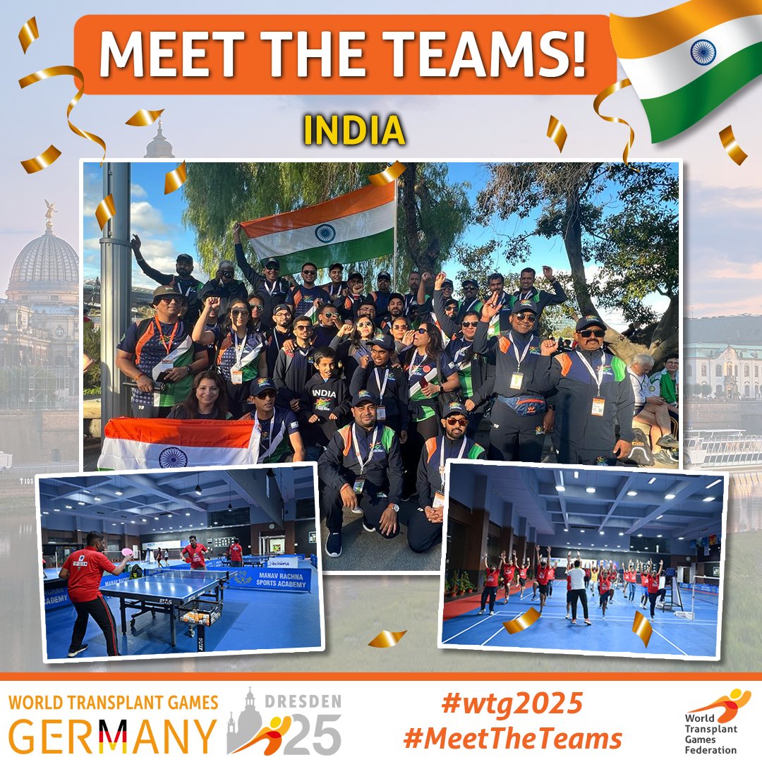 🇮🇳 Meet Team India at #WTGF2025!
A team of strength, pride &amp; second chances — ready to inspire the world in Dresden 🇩🇪💪
Want a shoutout? Share your story 👉 bit.ly/4jgqXMc 
#MeetTheTeams #TransplantSport #GiftOfLife #TeamIndia