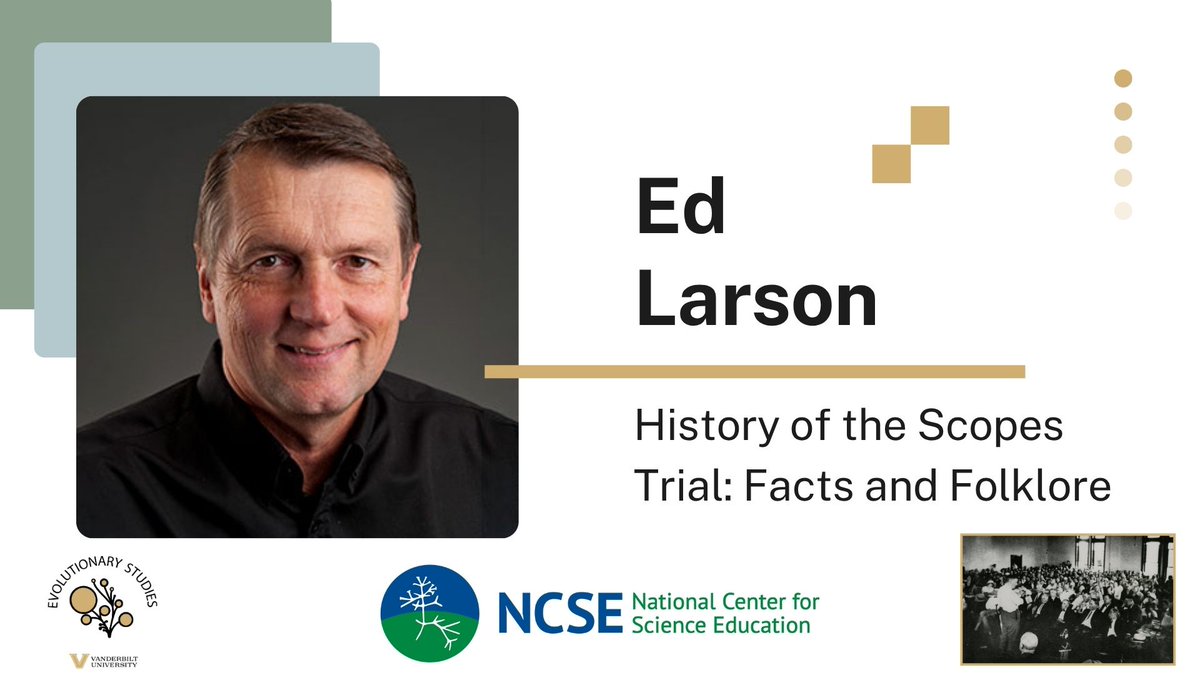 Are you kidding?! We now have FIVE videos up on our playlist! Check out Ed Larson's talk about the facts and folklore of the Scopes trial. loom.ly/vUHN7x8 #Scopes100 #Evolution @ncse
