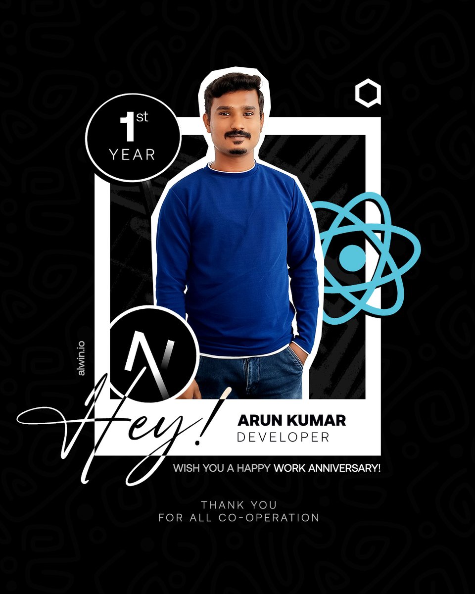 AlwinTechnology's tweet image. 🎉 Celebrating a Milestone! 🎉

Thank you, Arun, for your hard work, collaboration, and passion for building great tech. We’re proud to have you as part of the journey and excited for what’s ahead!

Here’s to many more milestones together. 🚀

Follow @alwintech

#WeAlwin